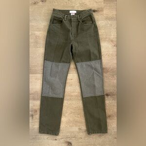 Carleen Two-Tone Jeans in Sage size 2 / 26”